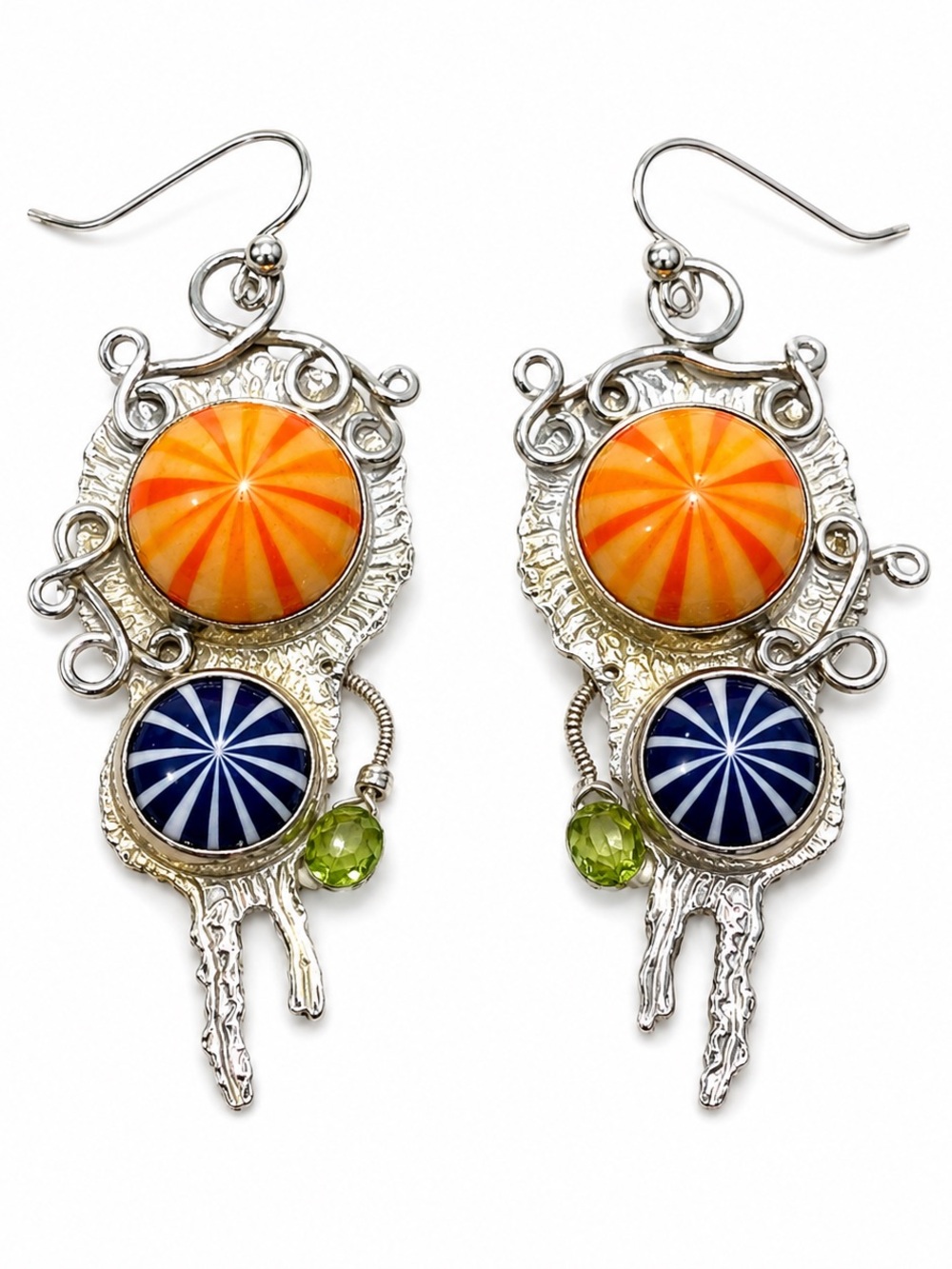 🍭✨ Handmade Silver Artisan Statement Earrings ✨🍭